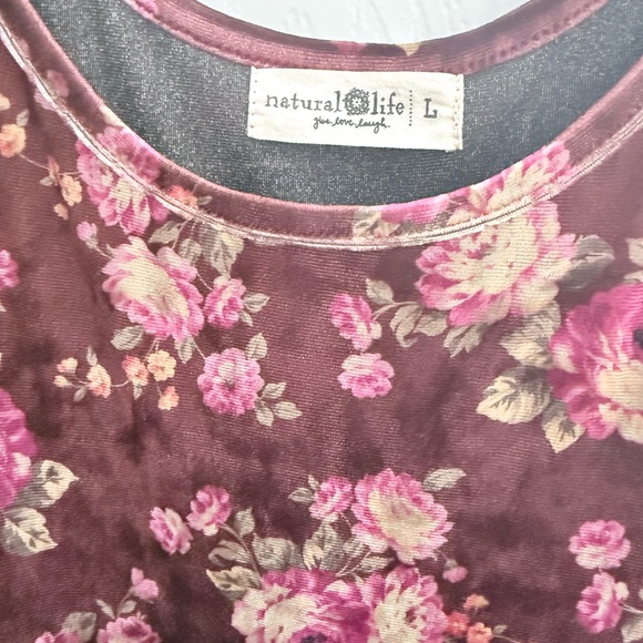 Floral Velvet Sleeveless Maxi Dress From Natural Life. Size Large - Picture 2 of 5